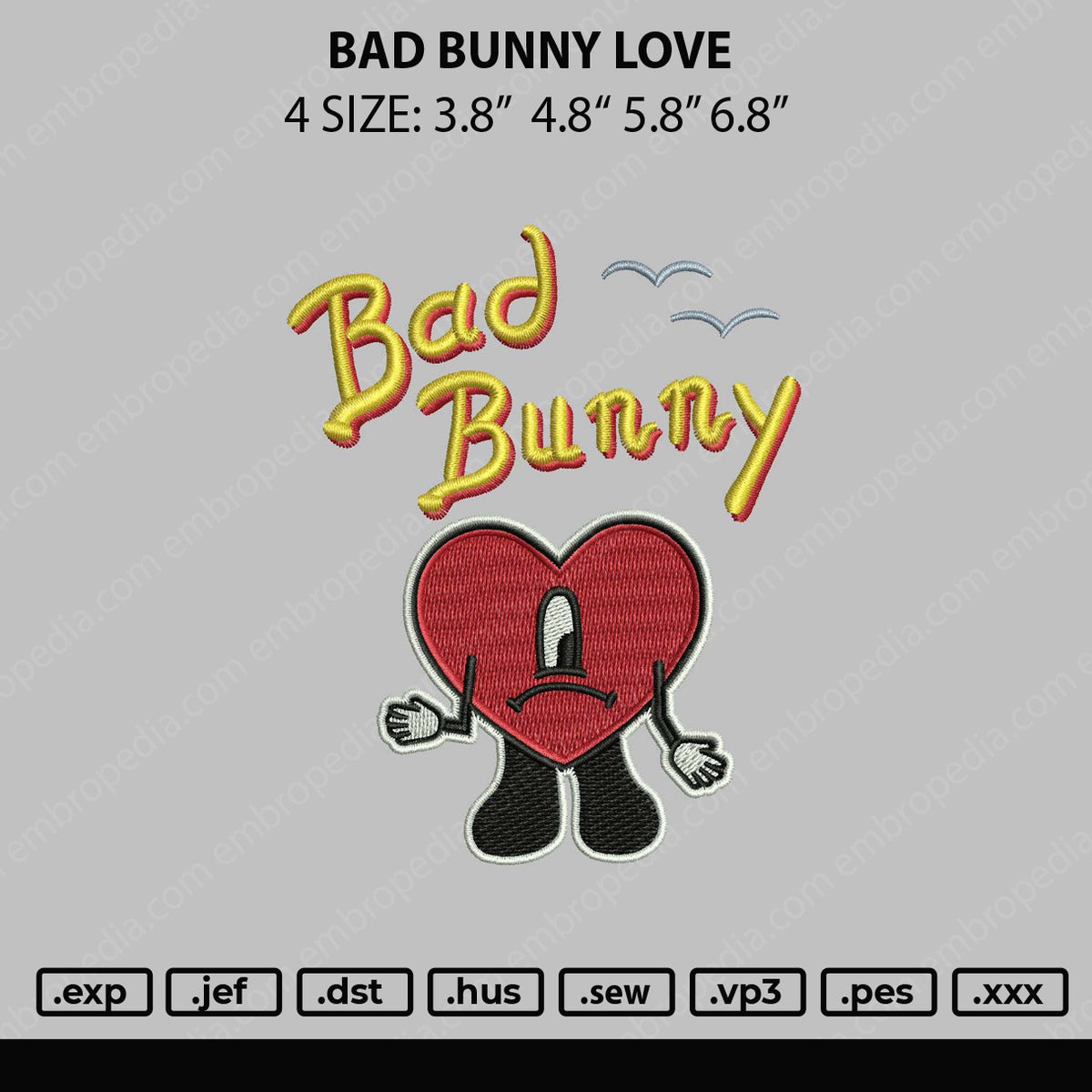 Nike Bad Bunny Heart Embroiery File 4 size – Embropedia