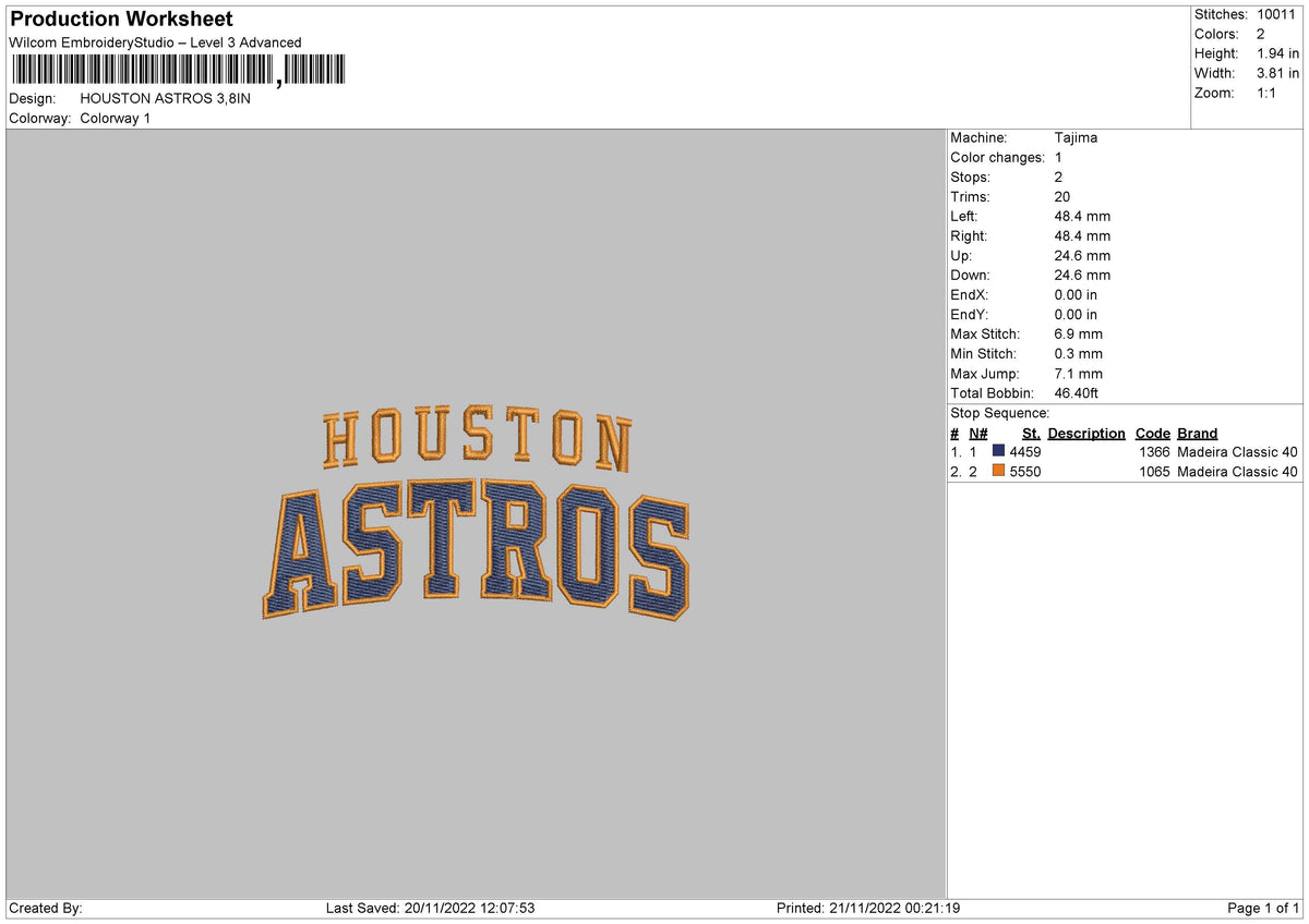 Houston Astros Baseball Shape Embroidery, Baseball Design File