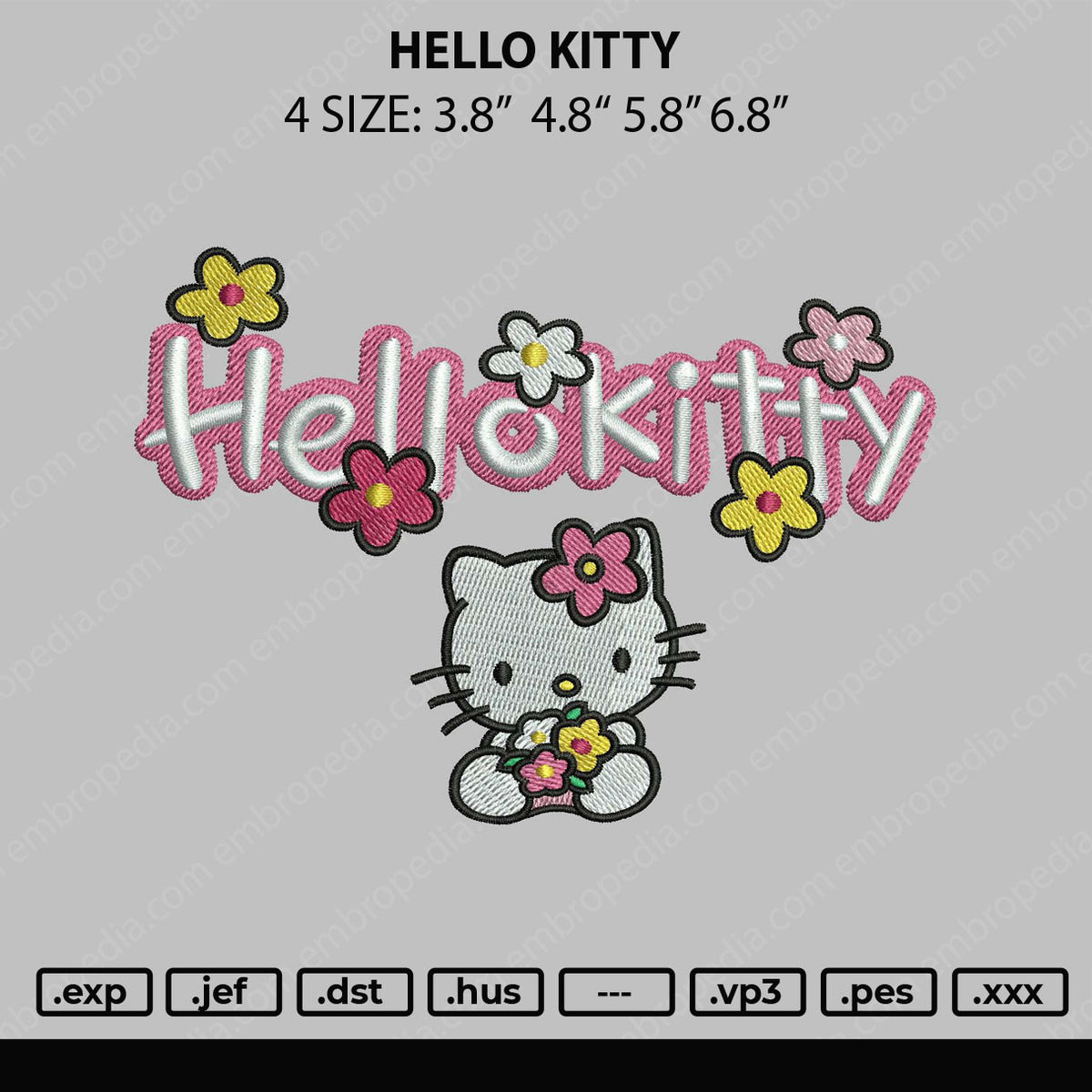 Hello Kitty 1 Embroidery Design Download - EmbroideryDownload