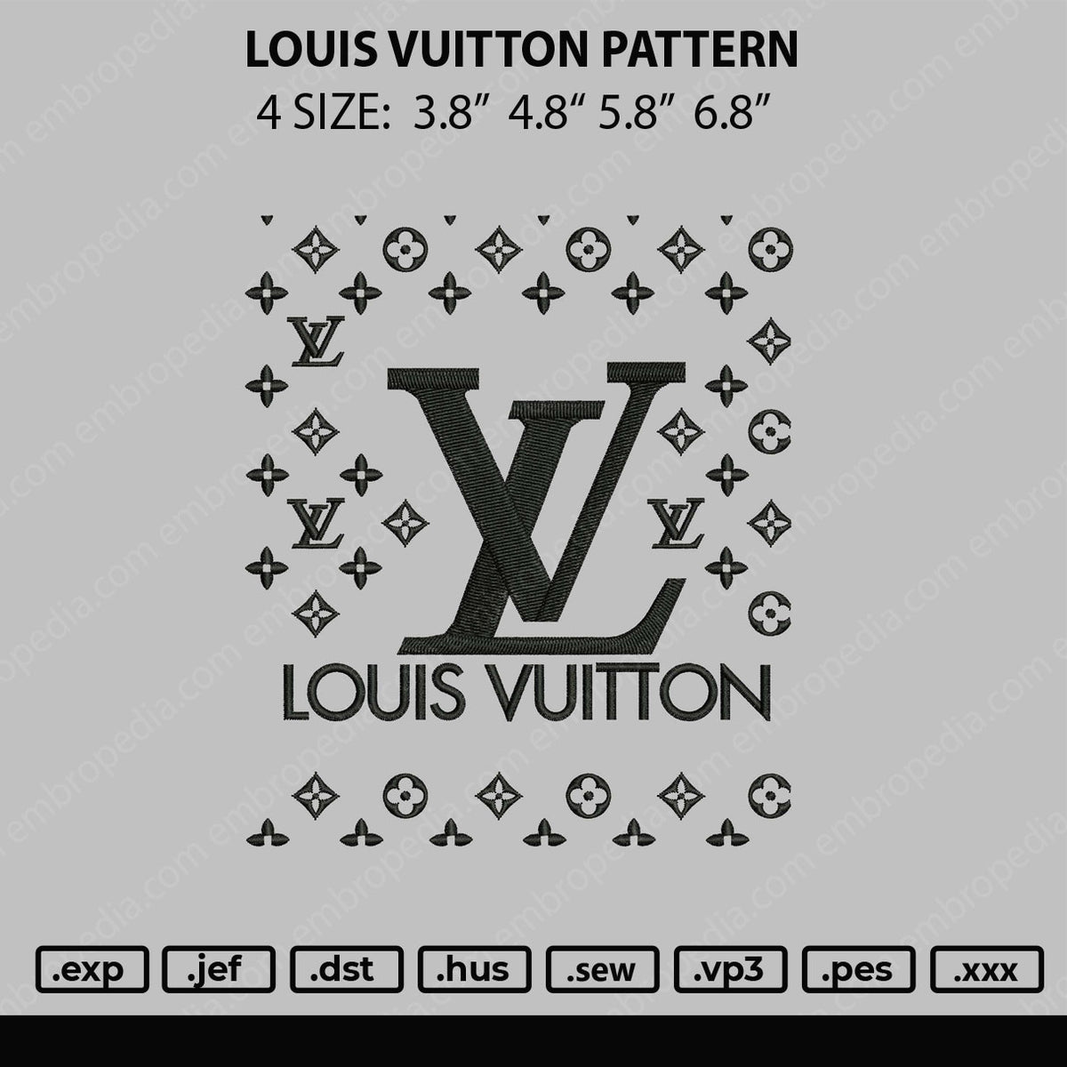 LV Logo Embroidery Design  Louis Vuitton Embroidery Pattern