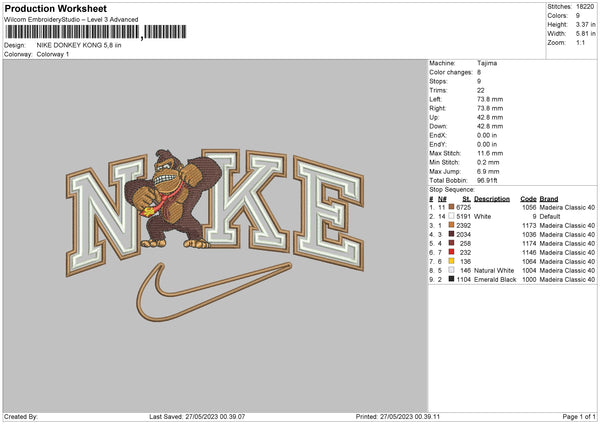 Nike Donkey Embroidery File 6 sizes – Embropedia
