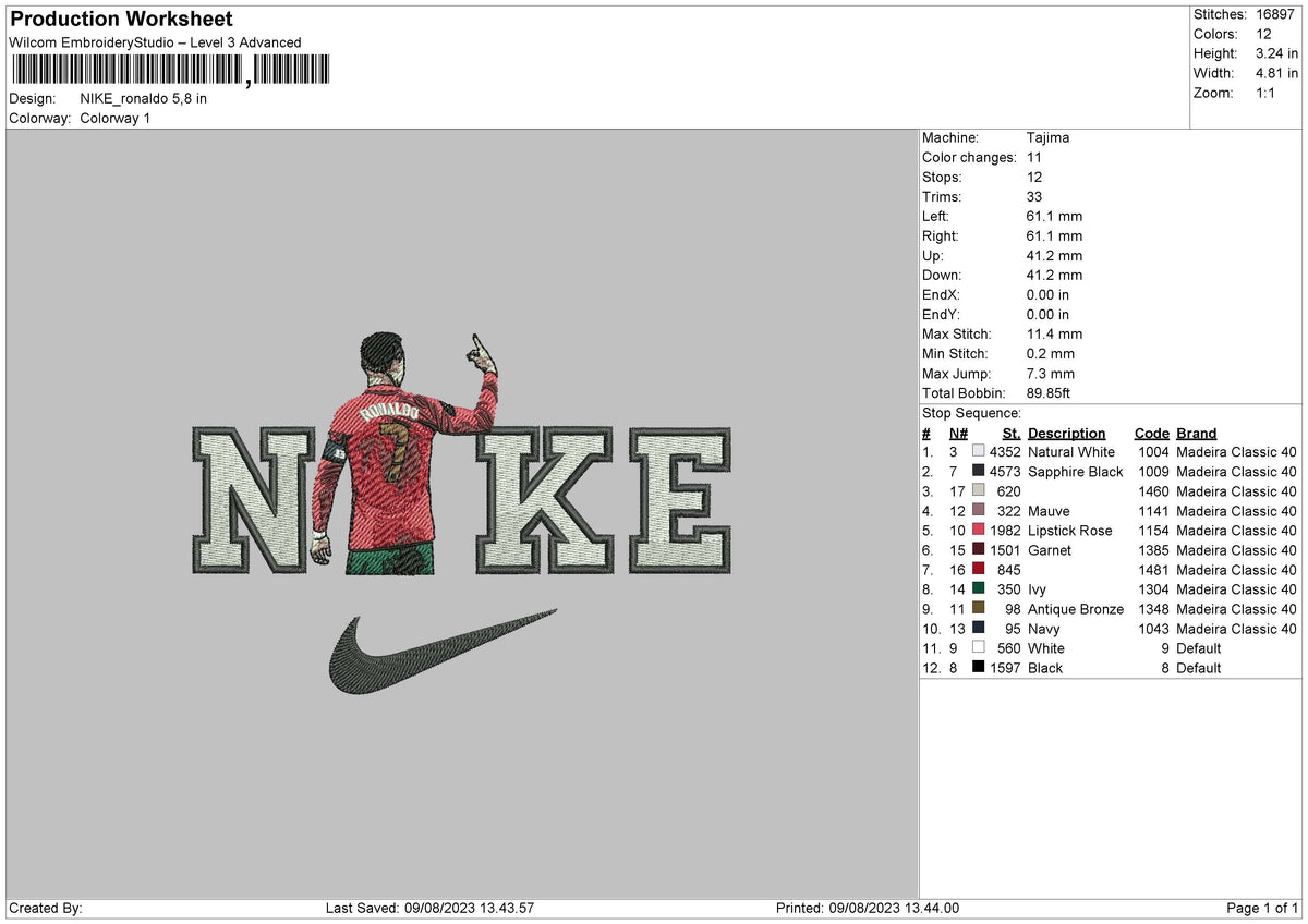 Nike Ronaldo Embroidery File 6 sizes – Embropedia