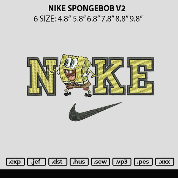 Nike Spongebob V2 Embroidery File 6 sizes – Embropedia