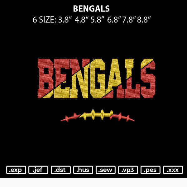 Bengals Embroidery File 6 sizes – Embropedia