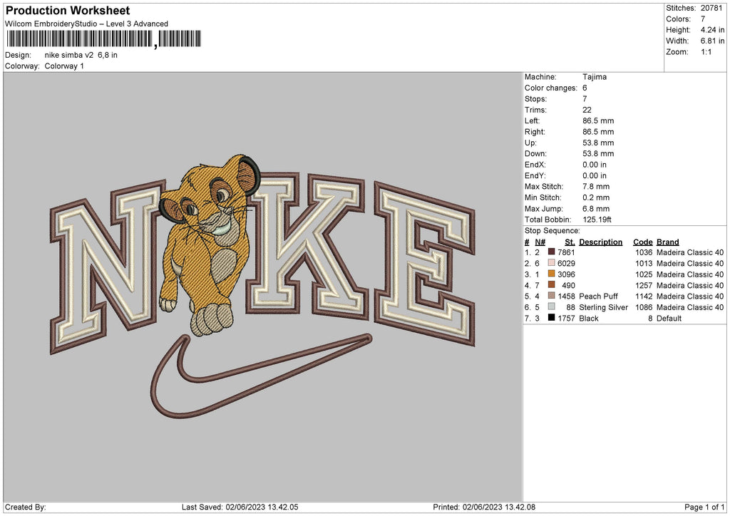 Nike Simba V2 Embroidery File 6 sizes – Embropedia