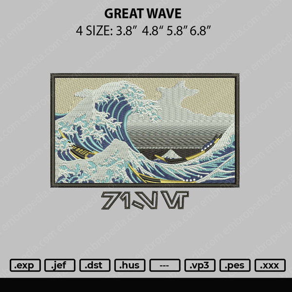Great Wave Embroidery File 4 size – Embropedia